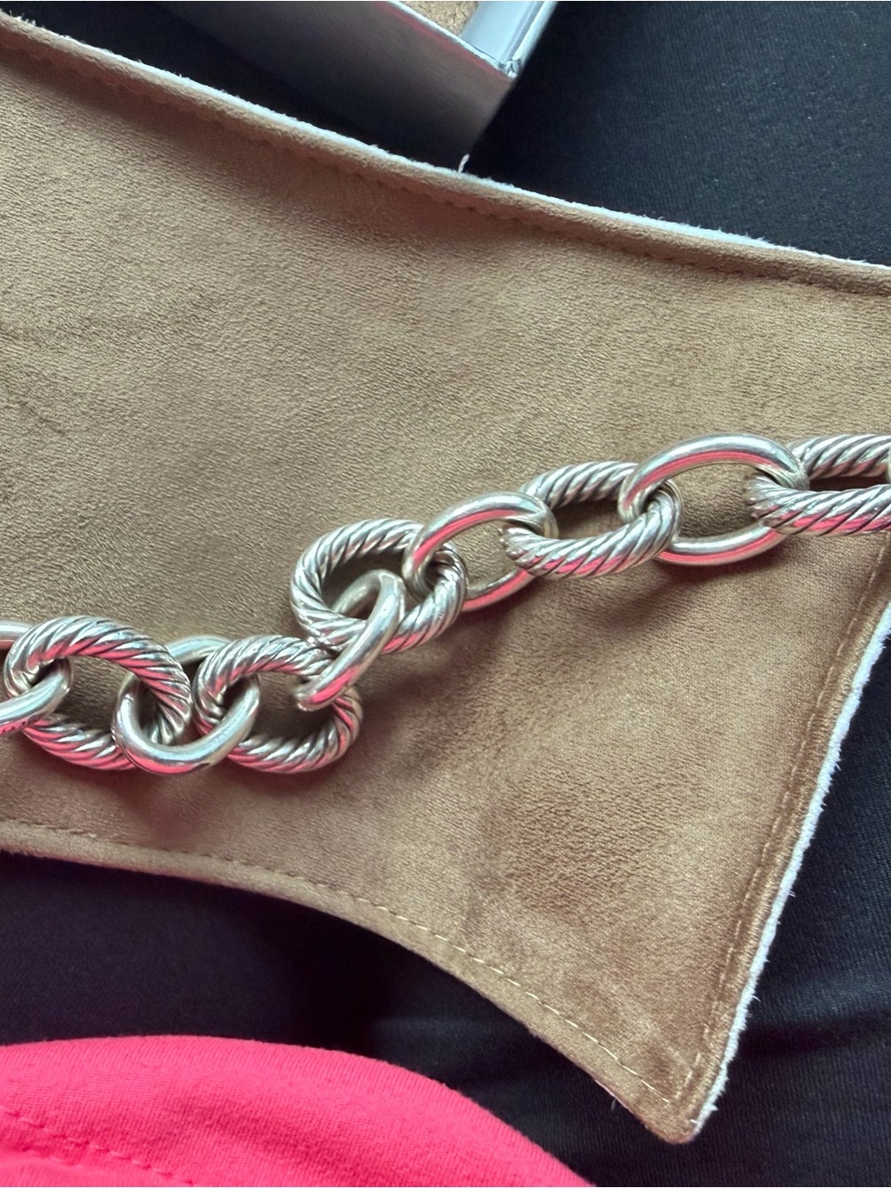 David Yurman Sterling Silver Twisted Cable Link oval link Bracelet - Picture 2 of 2